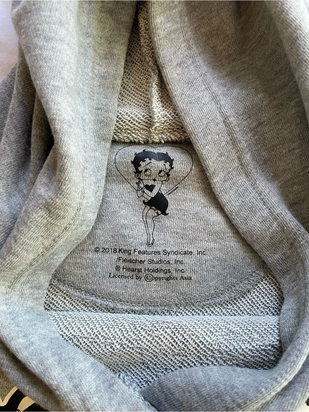 Betty Boop Gray Sweatshirt with Black Graphic - Picture 3 of 4
